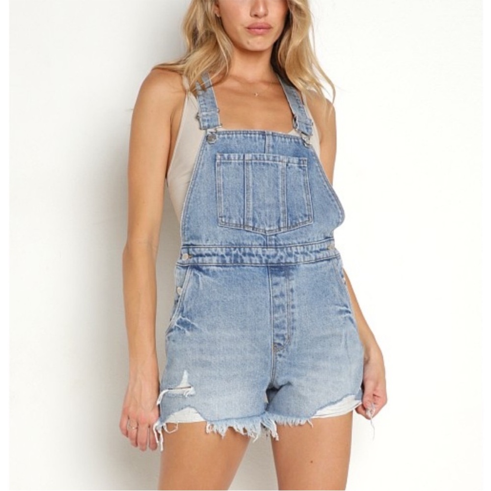 ROLLAS Original Jean Shortalls XS High Rise Beach Summer 90s Grunge Granola Girl